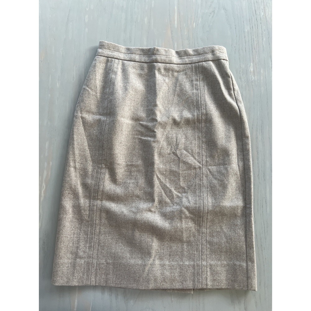 Max Mara Made in Italy Beige Tan Pencil Skirt Wool Size US 4